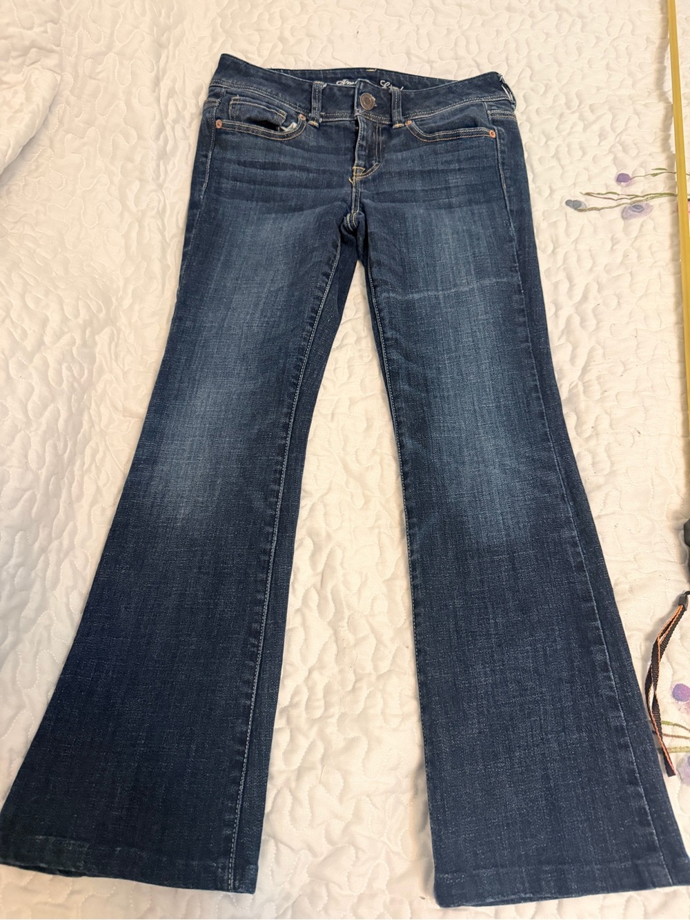 Women's Dark Blue Flare Jeans - Classic Stretch Denim